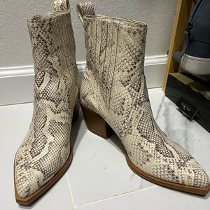 White and cream snake skin booties - Dolce Vita